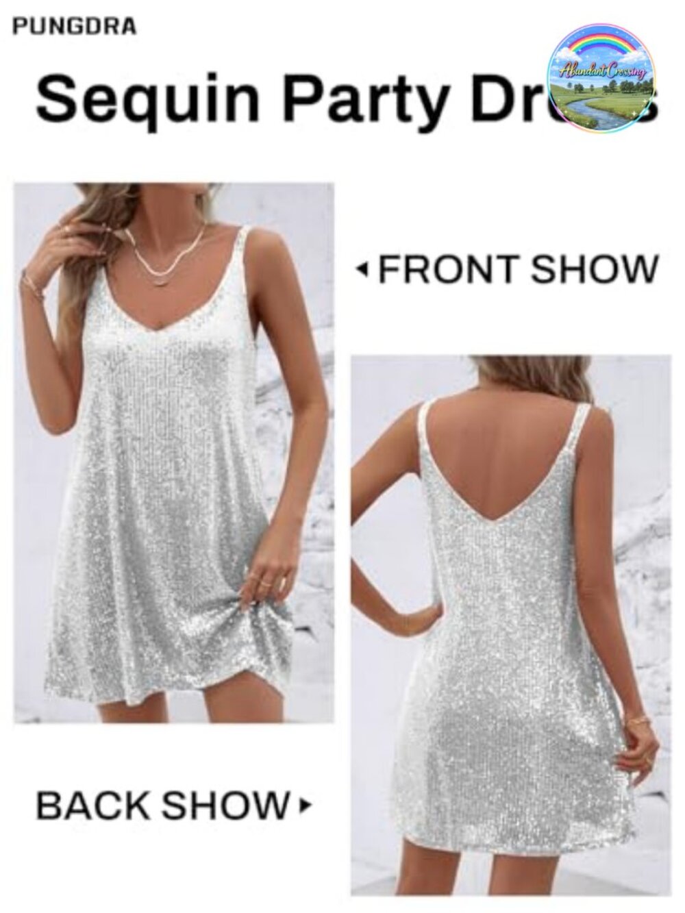 Sequin Shift Mini Dress Women V-Neck Sleeveless Backless Cocktail Party